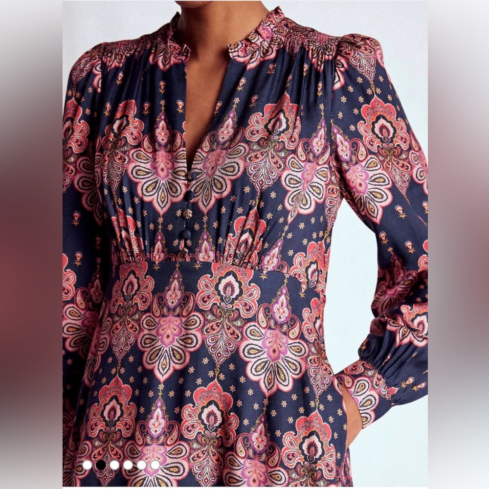 Boden Cassie Smocked Tea Dress - Picture 4 of 7